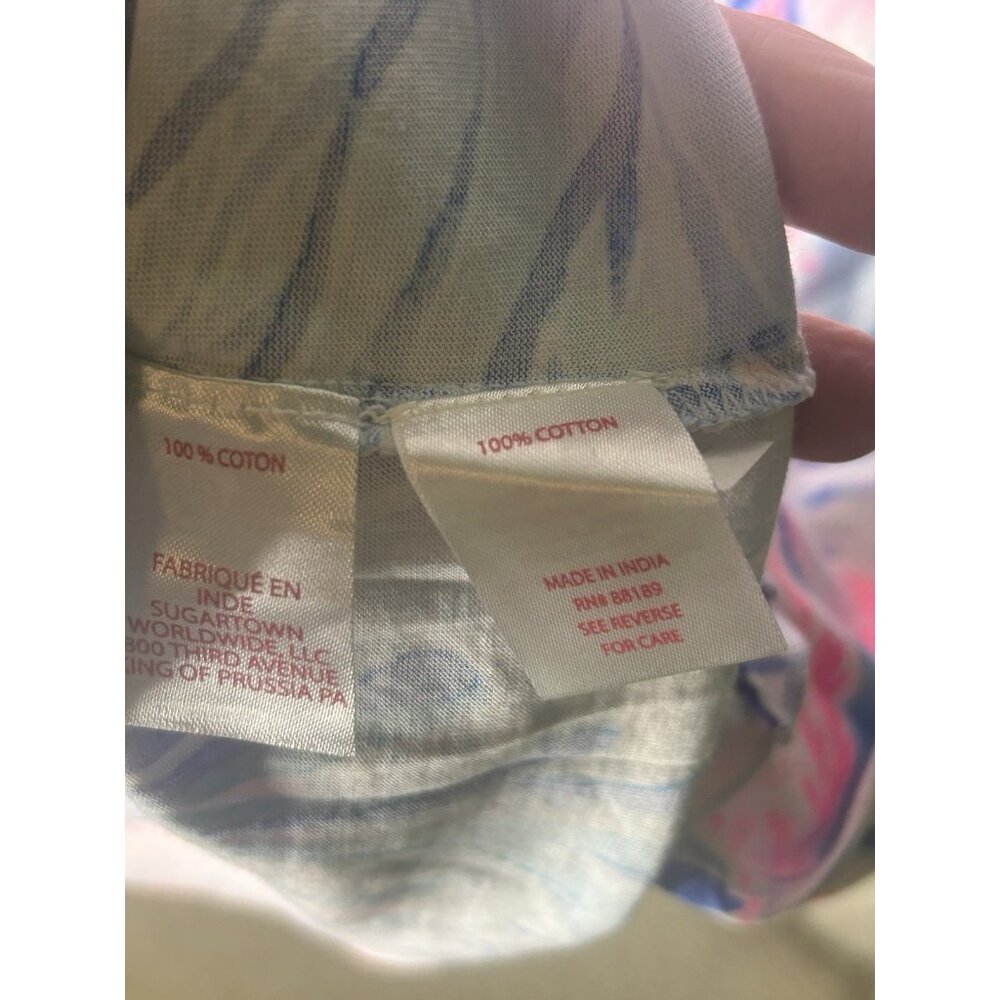 Lilly Pulitzer Lorina Swing Dress Crew Blue Tint Kaleidoscope Coral Size S NWT - Picture 8 of 9